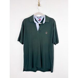Vintage 90s Tommy Hilfiger Men’s Green Polo Shirt Sz M